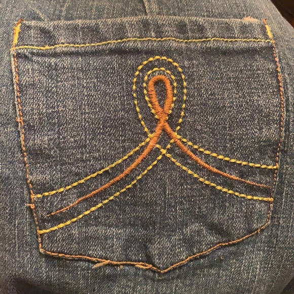 APOLLO JEANS Flare Stretch distressed 3/4 - Picture 2 of 10